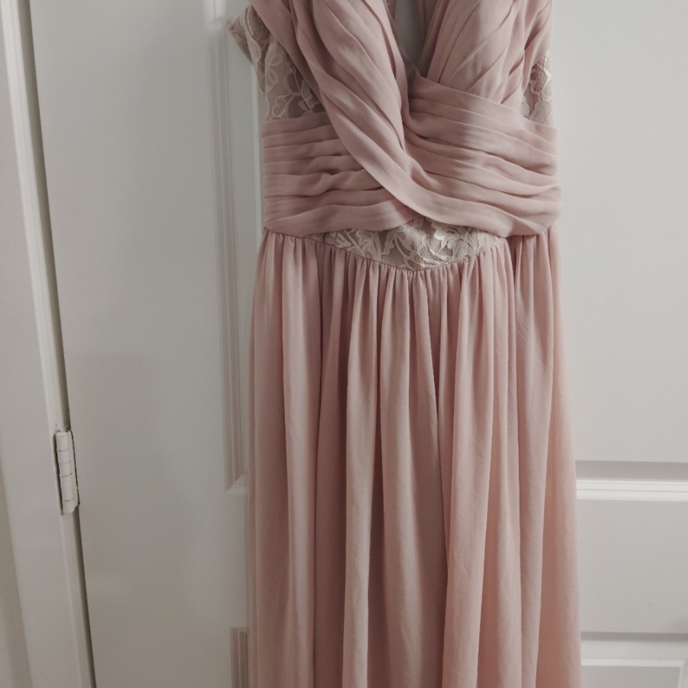 Elegant Pink Draped Gown